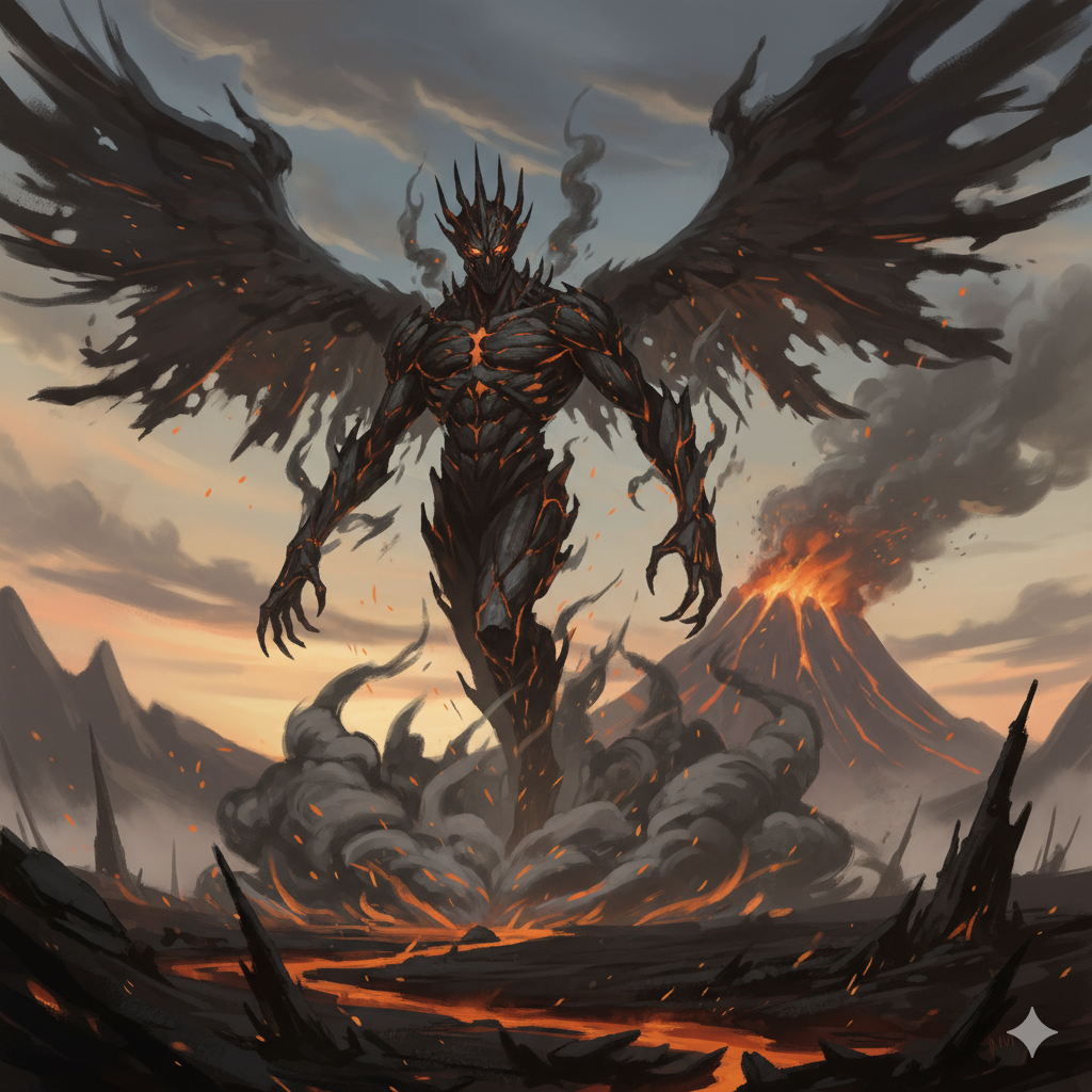 Concept art of Ashborn emerging from ash